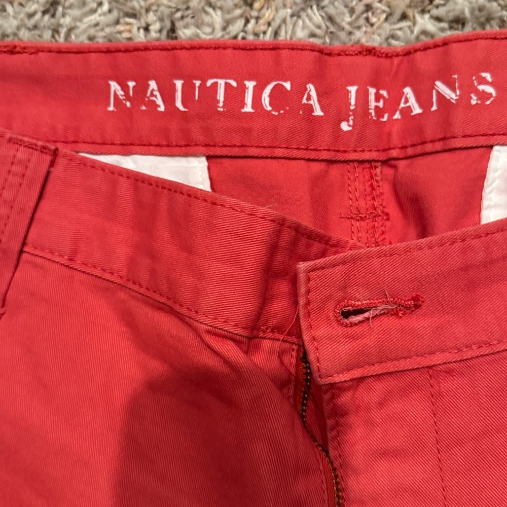Nautica Men's Vibrant Red Cargo Shorts - Picture 2 of 4